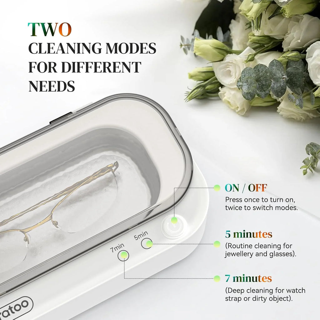 Ultrasonic Jewelry Cleaner, Professional Ultrasonic Cleaning Machine for Jewelry Eyeglasses Watches Rings Dentures Mouth Guards Pacifiers