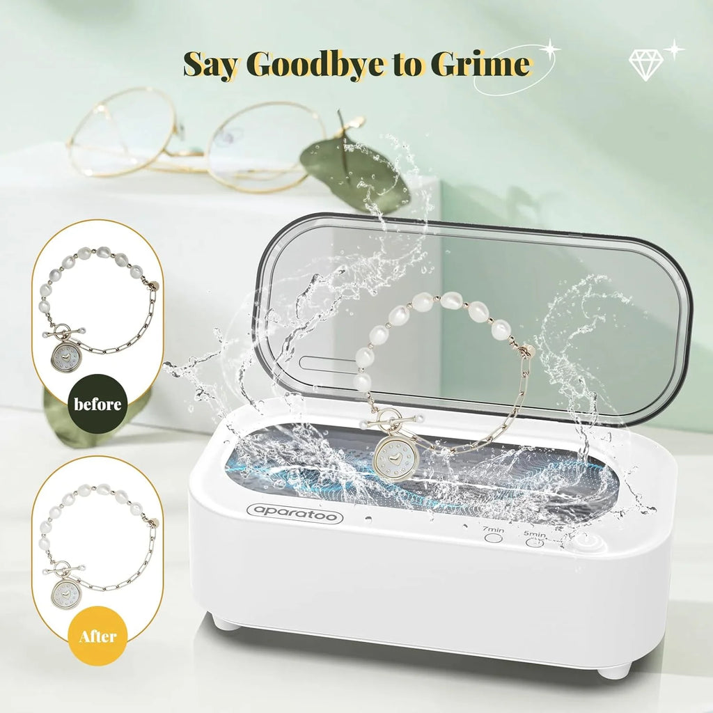 Ultrasonic Jewelry Cleaner, Professional Ultrasonic Cleaning Machine for Jewelry Eyeglasses Watches Rings Dentures Mouth Guards Pacifiers